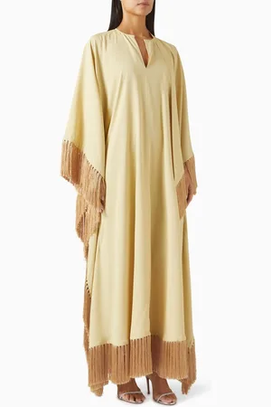 ‎Taller Marmo‎ Hammamet Fringe Kaftan in Crepe-cady