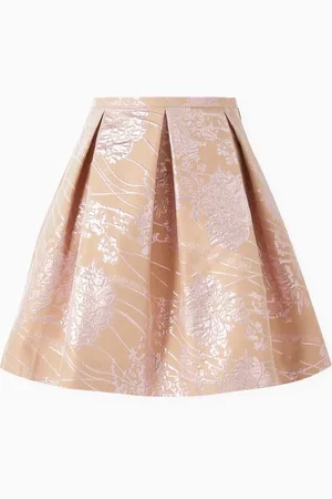 Emporio Armani Floral Pleated Skirt in Jacquard