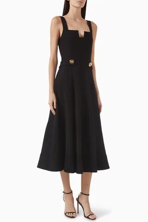 ALEXIS Fiore Flare-skirt Midi Dress in Wool