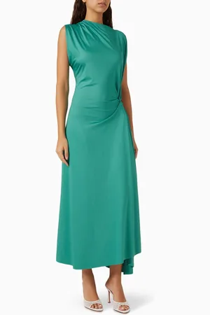 Victoria Beckham Asymmetric Draped Midi Dress