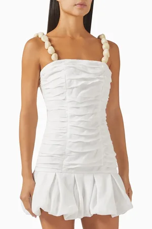 Azulu Mila Beaded-strap Ruched Mini Dress