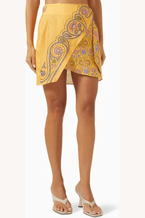 BOTEH Darjeeling Wrap Mini Skirt in Linen