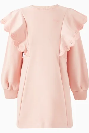 Chloé Ruffles Sweatshirt Dress in Cotton