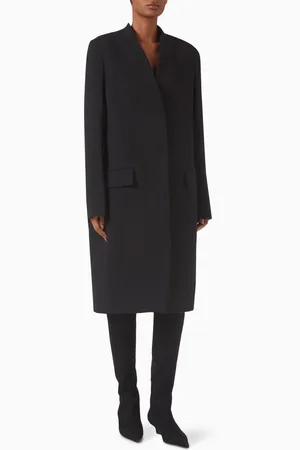 Totême Deep Pleated Coat in Wool-blend
