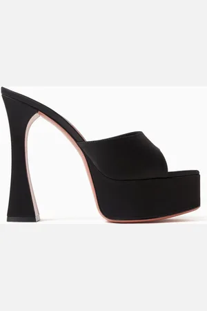 Amina Muaddi Dalida 140 Platform Sandals in Satin