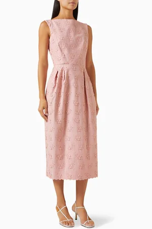 Erdem Sleeveless Pencil Midi Dress in Cotton Canvas