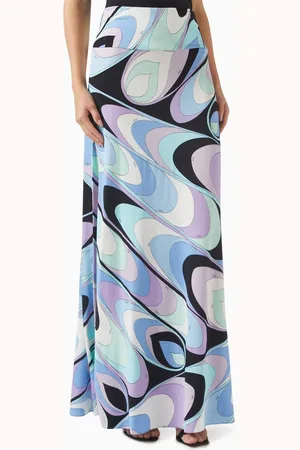 Puccini Onde-print Maxi Skirt in Satin-jersey