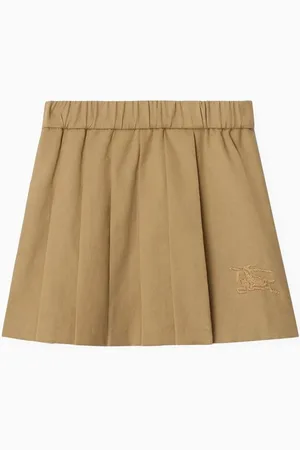 Burberry Pleated Mini Skirt in Cotton-blend