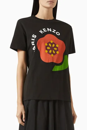 Kenzo Logo Printed Loose T-shirt in Cotton
