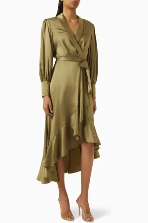 ZIMMERMANN Wrap Midi Dress in Silk