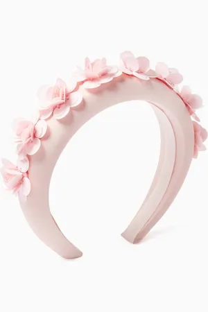Self-Portrait 3D Flower Headband in Satin
