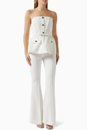 Self-Portrait Strapless Jumpsuit in Stretch-crepe
