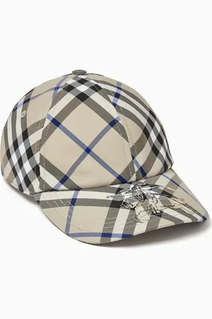 Burberry Equestrian Knight Check Cap in Cotton