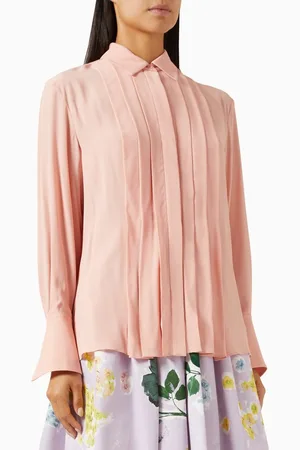 Erdem Long-sleeve Shirt in Crepe de Chine