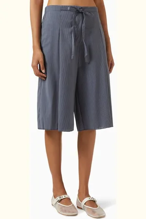 Deiji Studios Stripe Longline Shorts in Wool