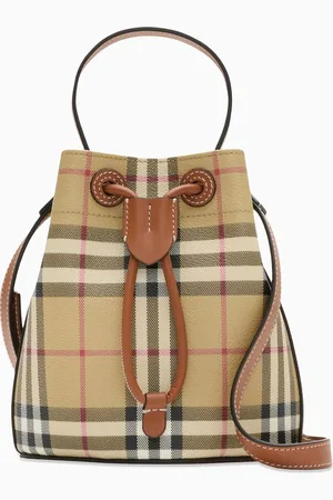 Burberry Mini Check Bucket Bag in Coated-canvas