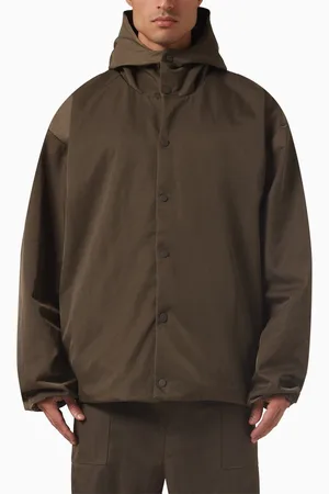 FEAR OF GOD Hooded Coaches Jacket in Textured Nylon