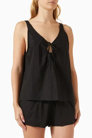Deiji Studios U-shape Top & Shorts Set in Cotton