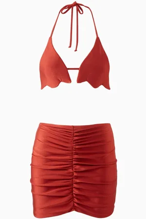 Adriana Degreas Vintage Lily Bikini Top & Skirt Set