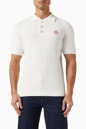 Casablanca Logo Polo Shirt in Boucle-knit