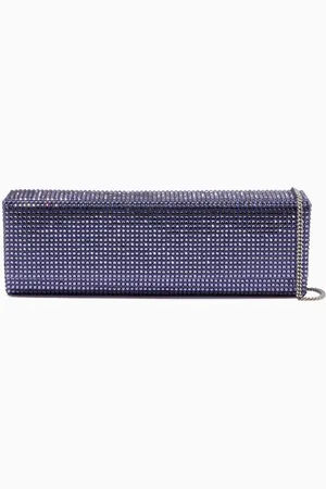 Amina Muaddi Amini Paloma Crystal-embellished Clutch Bag in Satin