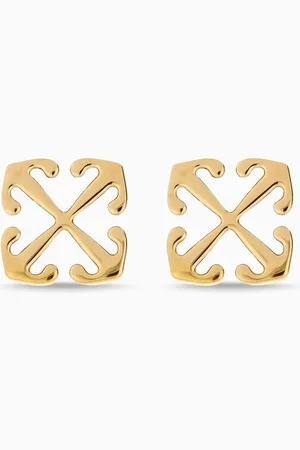 OFF-WHITE Mini Arrow Stud Earrings in Brass