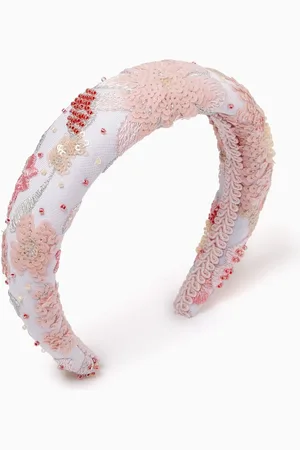 Eirene Embroidered Headband in Lace