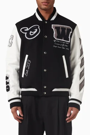 OFF-WHITE Lea Varsity Jacket in Wool-blend