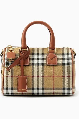 Burberry Mini Check Bowling Bag in Coated-canvas