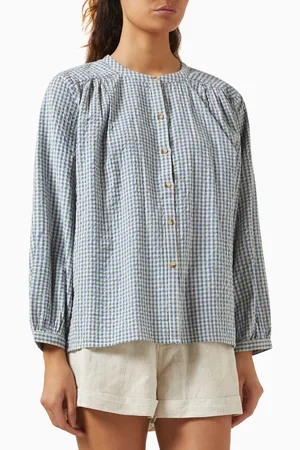 POSSE Mira Oversized Gingham Shirt in Cotton