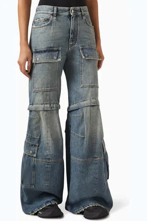 Balenciaga Flared Convertible Cargo Pants in Denim