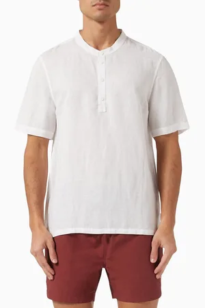 ONIA Home Henley T-shirt in Linen-blend