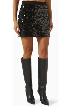 Helmut Lang Paillette Sequin-embellished Mini Skirt in Wool