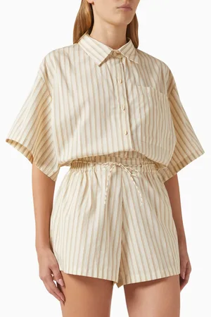 FAITHFULL THE BRAND Faia Stripe Playsuit in Cotton