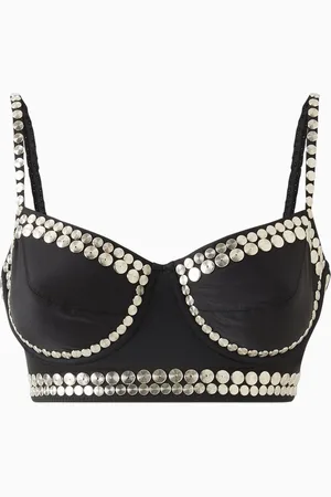Norma Kamali Stud-embellished Bikini Top