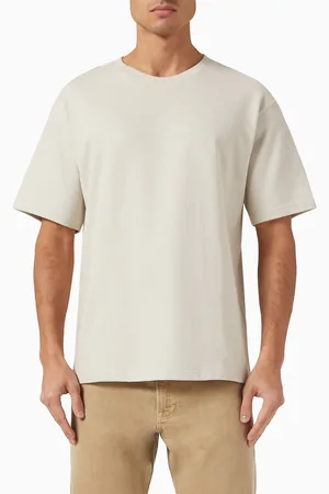 Frame Boxy Textured T-shirt in Cotton