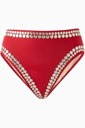 Norma Kamali Stud-embellished Bikini Briefs
