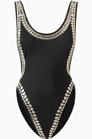 Norma Kamali Marissa Stud-embellished One-piece Swimsuit
