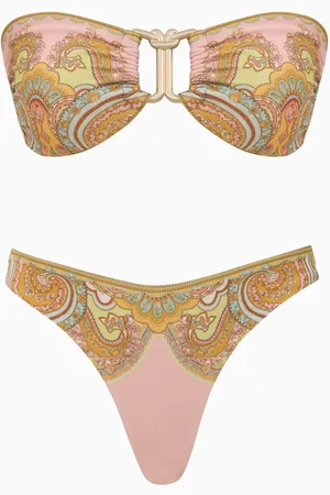 ZIMMERMANN Maxine Knot Trim Bikini Set in Stretch Nylon