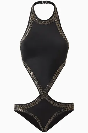 Norma Kamali Stud-embellished One-piece Swimsuit