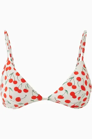 GOOD AMERICAN Cherry-print Perfect-fit Bikini Top