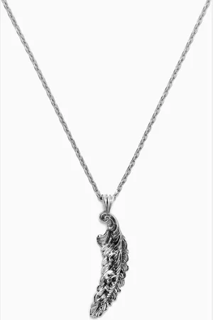 EMANUELE BICOCCHI Piuma Feather Pendant Necklace in Sterling Silver