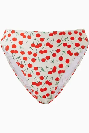 GOOD AMERICAN Cherry-print Good Waist Bikini Briefs