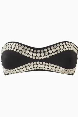 Norma Kamali All Over Stud Sunglass Bikini Bra Top