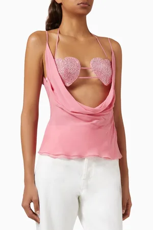 BLUMARINE Georg Embellished-heart Top in Silk