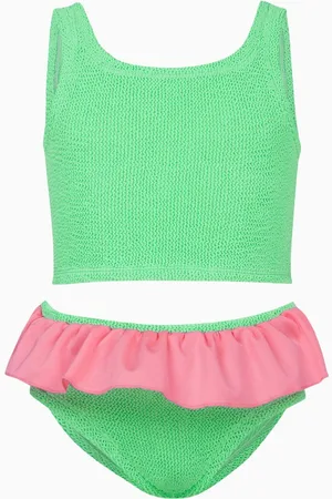 Hunza G Kids Duo Olive Bikini Set in The Original Crinkle™