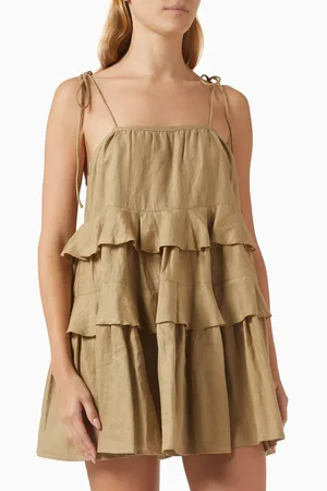 Morton Mac Astrid Tiered Dress in Linen