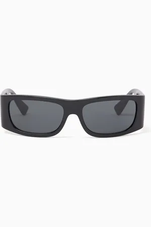 VERSACE Logo Rectangular Sunglasses in Injected Plastic