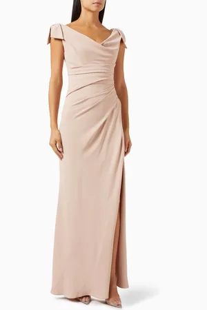 GEMY MAALOUF Bow Draped Dress in Crepe
