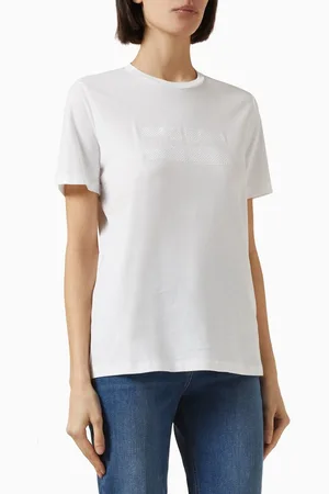 Elisabetta Franchi Embroidered logo T-shirt in Jersey